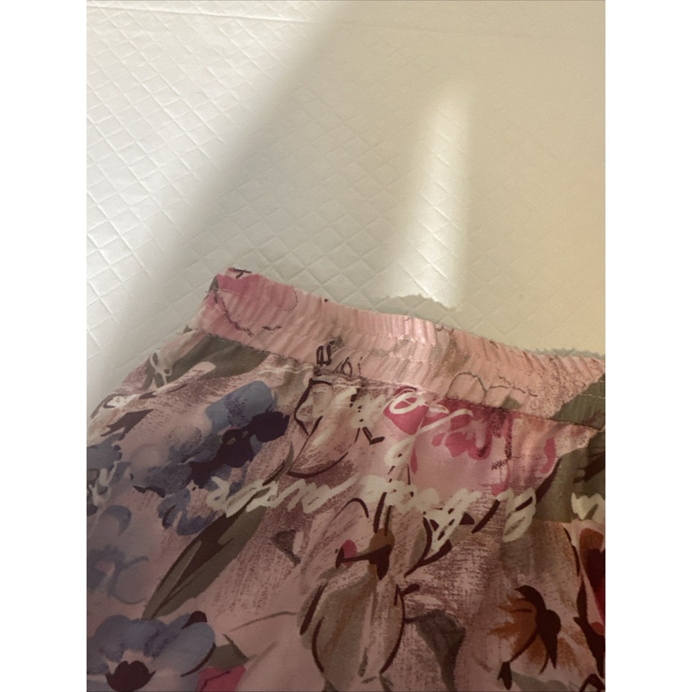 Maggie Sweet Skirt Vintage Pink Floral Pattern Elastic Waist Womens Petite Large - Picture 10 of 15